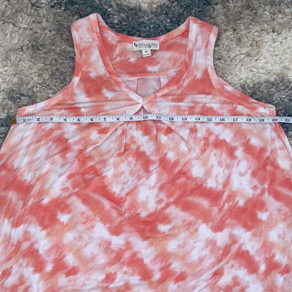 Koolaburra by UGG Stretch Modal V-Neck Tank Dress ~ Coral Tie Dye - Picture 5 of 6
